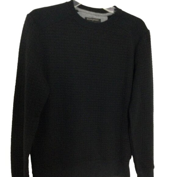 Banana Republic Pullover Sweatshirt Men's Small Black Long Sleeve  Ribbed Hem - Picture 1 of 6